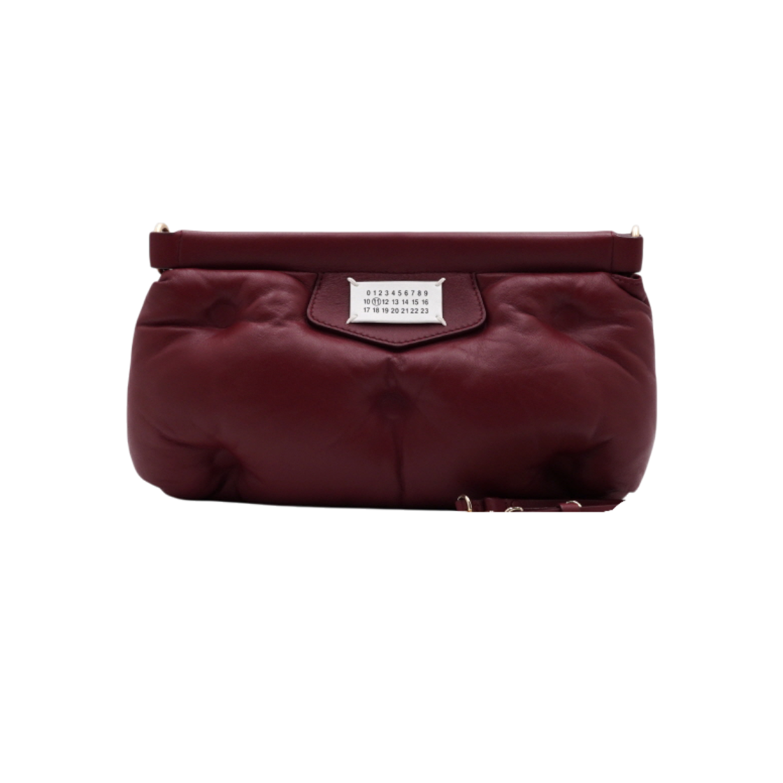 ITH2BJUNKCAT Maison Margiela Red Leather Glam Slam Shoulder Bag Gold Chain