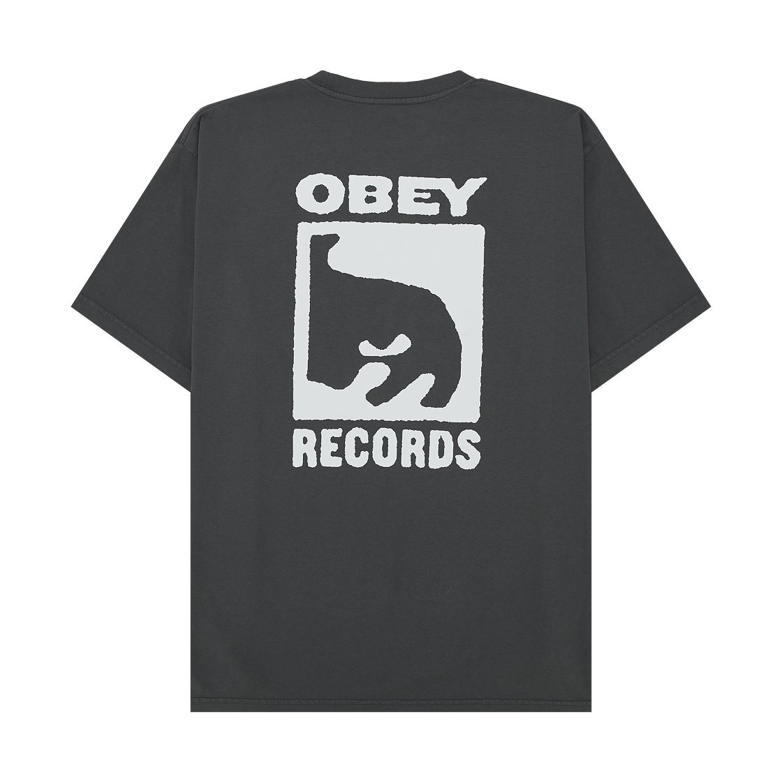 오베이 레코드 아이콘 피그먼트 티셔츠 피그먼트 더스티 블랙(Obey Records Icon Pigment T-Shirt Pigment Dusty Black)