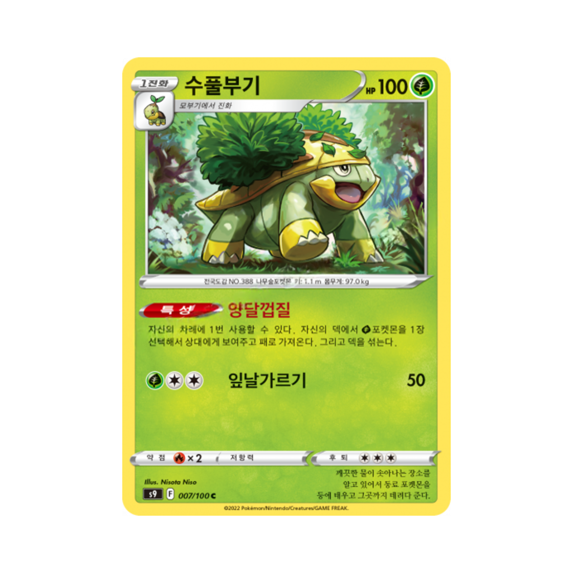 포켓몬 TCG 수풀부기 C 스타버스 (한글판)(Pokemon TCG Grotle C Star Birth (Korean Ver.))