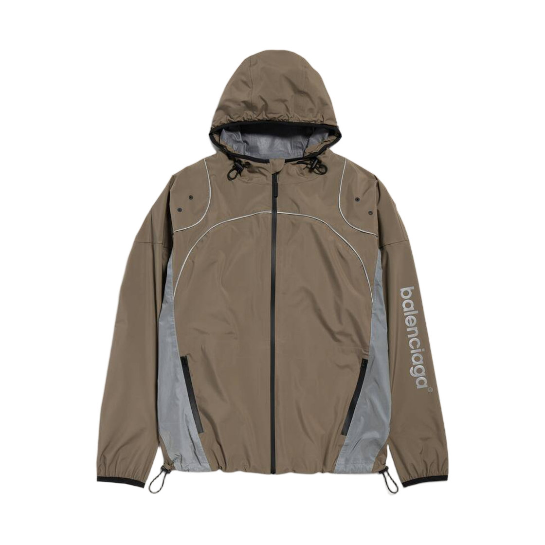 A001YYTUO411240 Balenciaga Techwear Zip-Up Jacket Grey