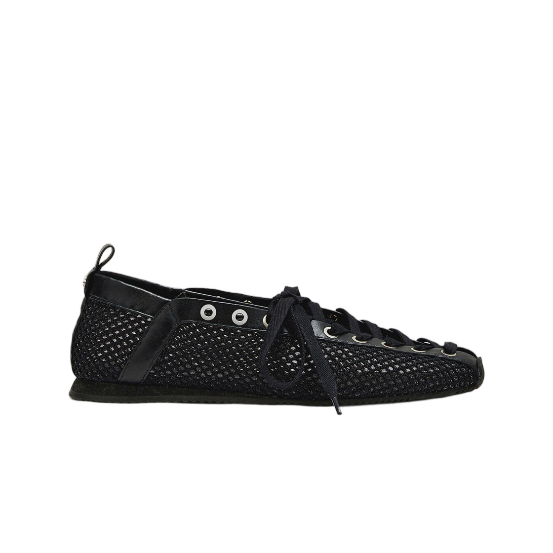 (W) 가니 스포티 발레리나 블랙 메쉬 블랙((W) Ganni Sporty Ballerina in Black Mesh Black)