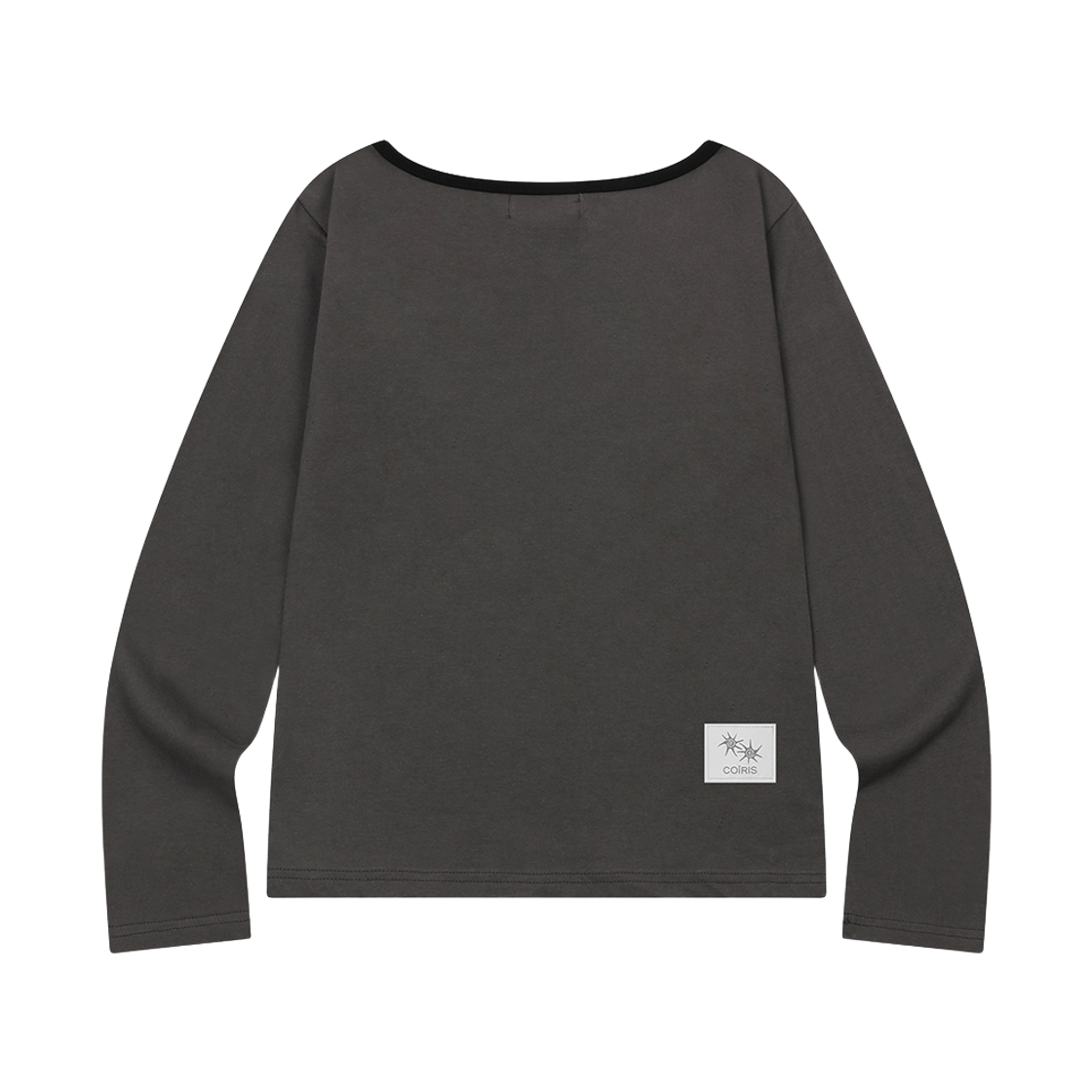 코이리스 솔루나 원 숄더 배색 긴팔 티 차콜(Coiris Soluna One Shoulder Long Sleeve T Charcoal) - 2