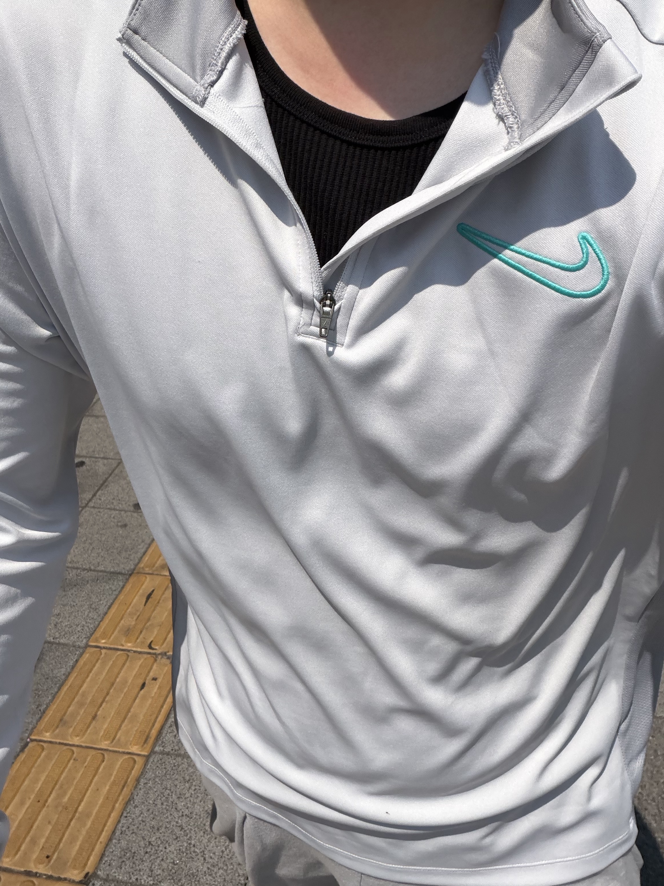 Nike Academy Dri-Fit Drill Top Photon Dust Dynamic Turquoise - Asia 착용 스타일