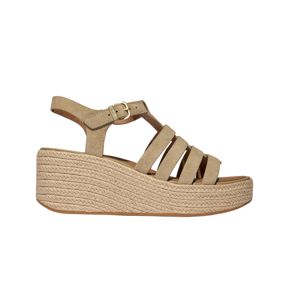 (W) 핏플랍 플랫폼 에스파드리유 스웨이드 피셔맨 웨지 샌들 카푸치노((W) FITFLOP Platfforms Espadrille Suede Fisherman Wedge Sandals Cappuccino)