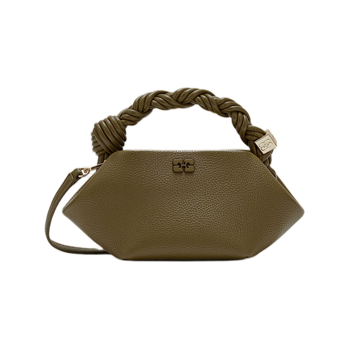 가니 미니 보우백 그린 그레인드 밀리터리 올리브(Ganni Mini Bou Bag in Green Grained Military Olive)