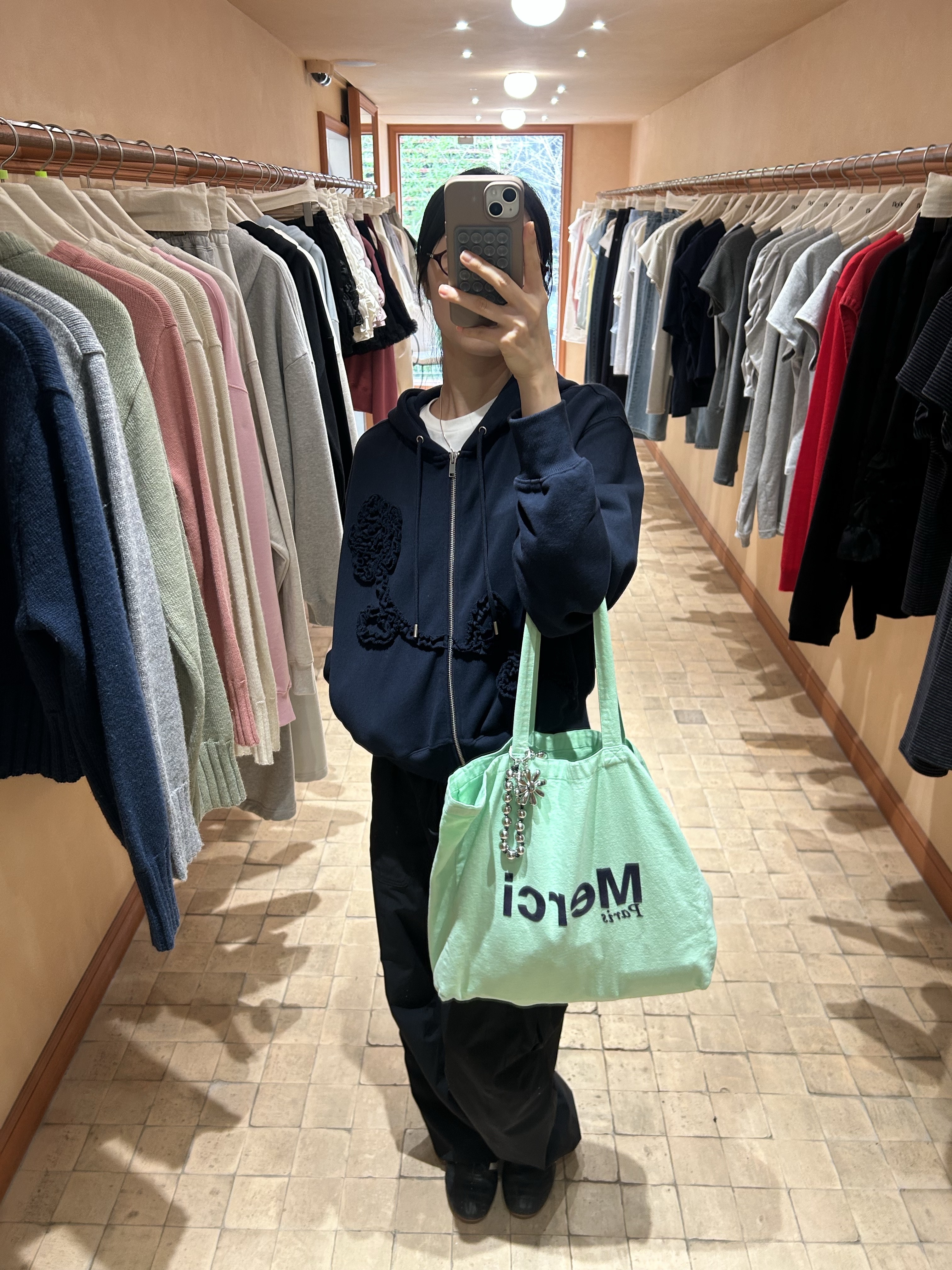 Merci Cotton Tote Bag Large Green Purple, (W) Adidas Taekwondo Lace Core Black Cloud White 착용 스타일 - 2