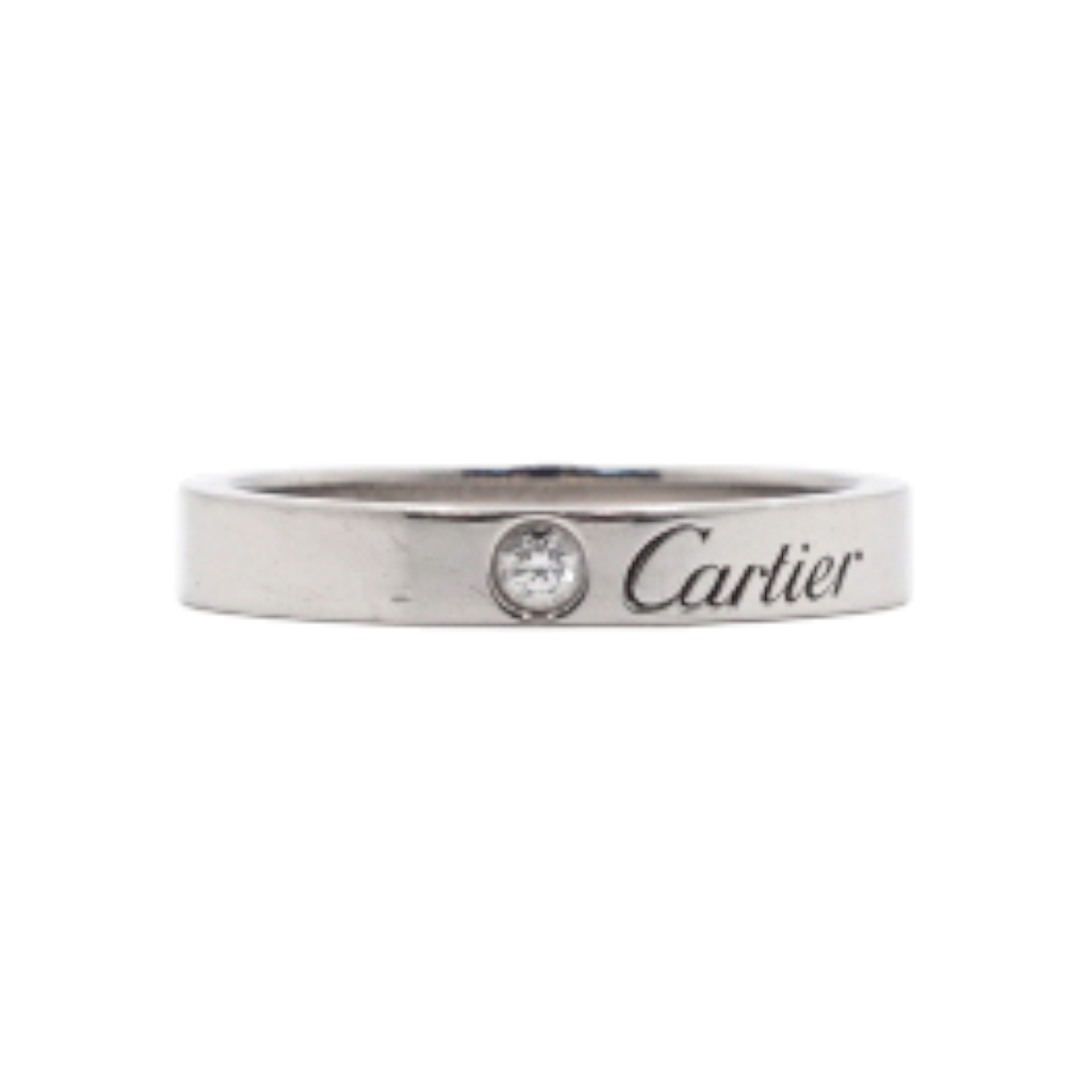 ITHQH246DWDC Cartier B40513 Platinum 1P Diamond C de Cartier 3mm Wedding Band Ring
