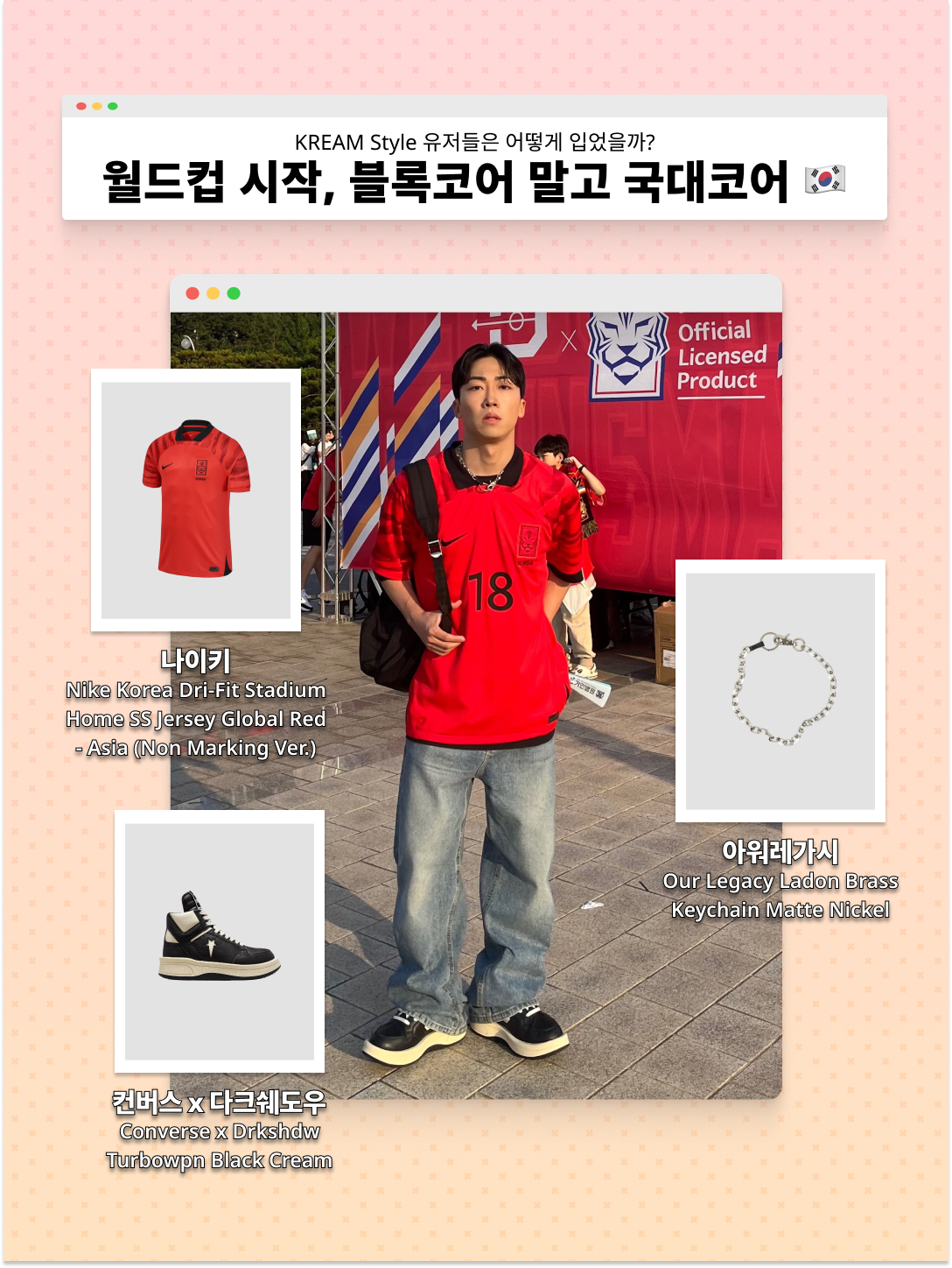 Nike Korea 2026 Stadium Home Dri-Fit Soccer Replica Jersey Global Red Black (Non Marking Ver.), Nike Korea Dri-Fit Stadium Home SS Jersey Global Red - Asia (Non Marking Ver.) 착용 스타일 - 2