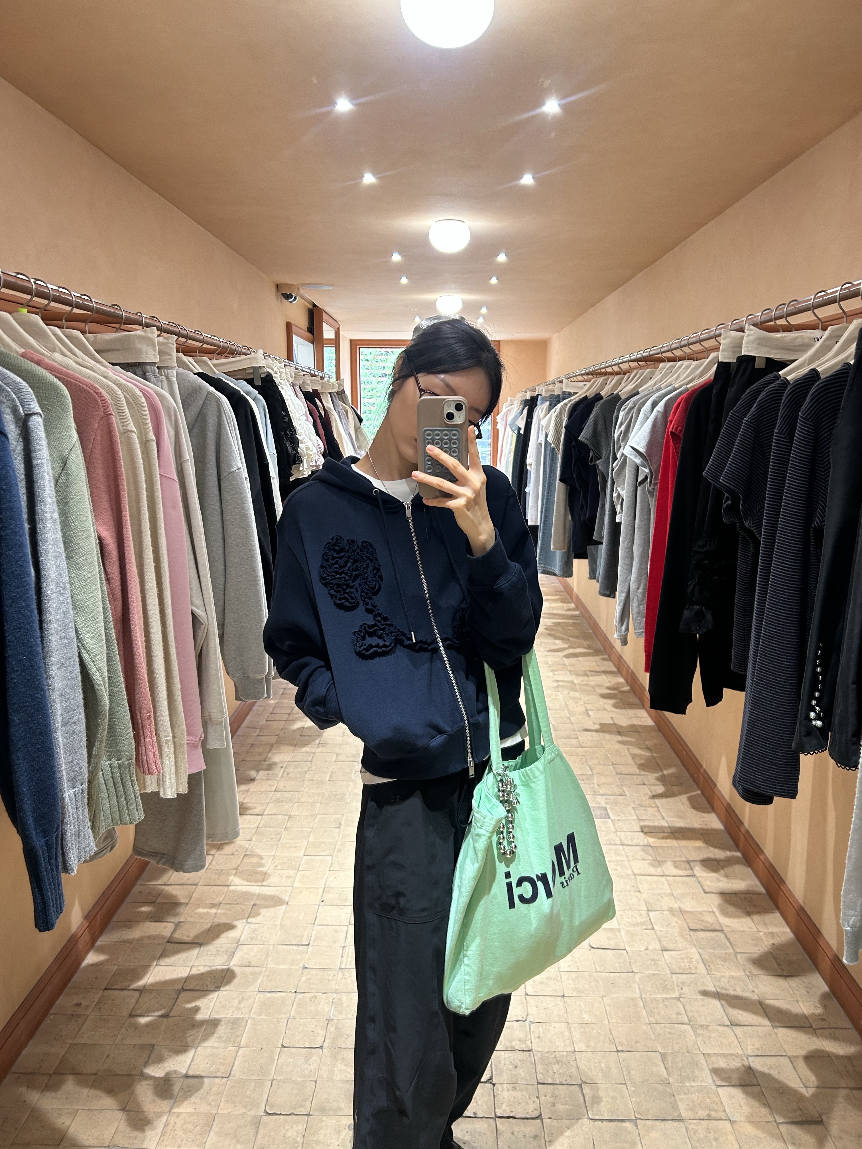 Merci Cotton Tote Bag Large Green Purple, (W) Adidas Taekwondo Lace Core Black Cloud White 착용 스타일 - 1