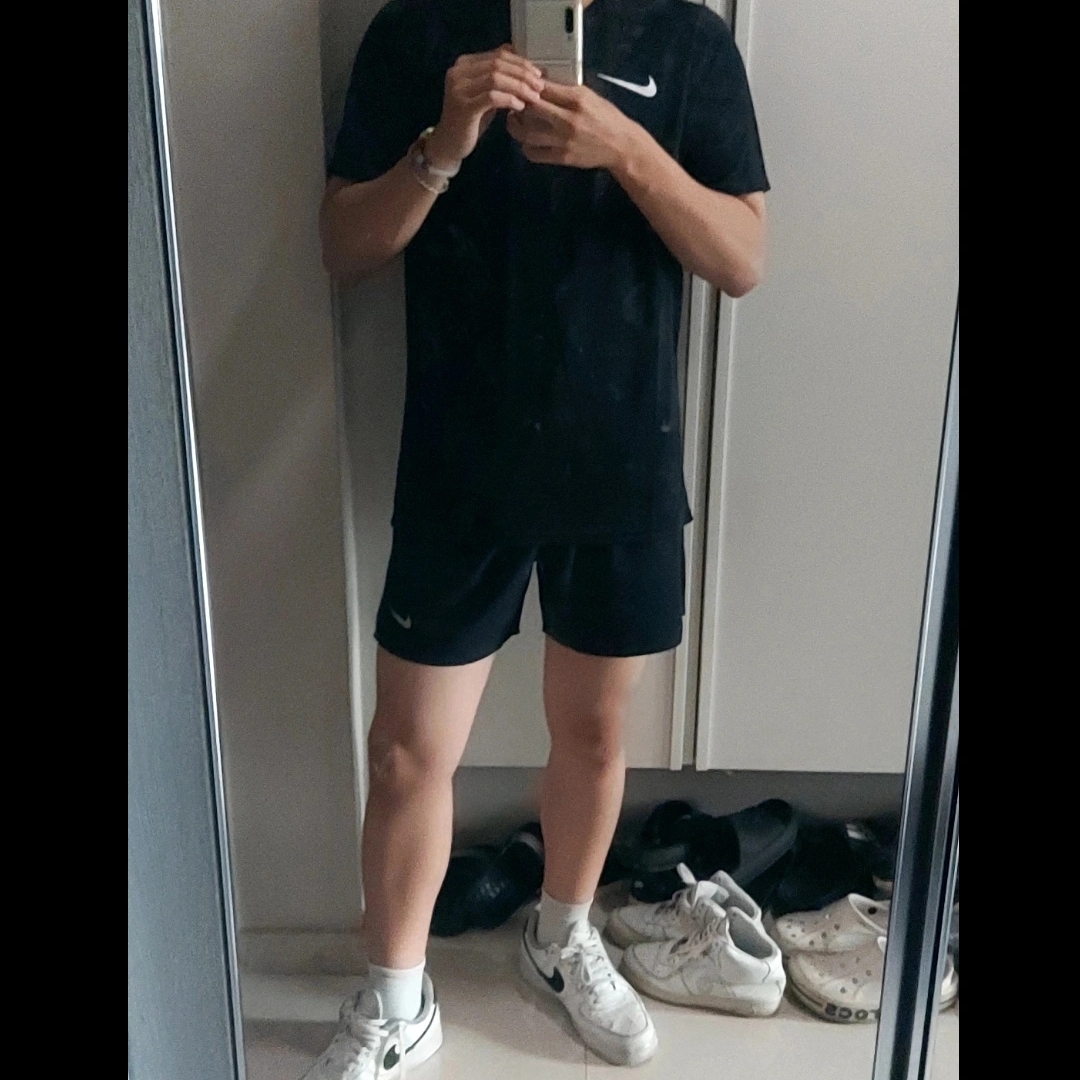 Nike Dri-Fit Park 7 T-Shirt Black, Nike Dri-Fit Challenger 5 Inch Brief Lined Versatile Shorts Black - Asia 착용 스타일