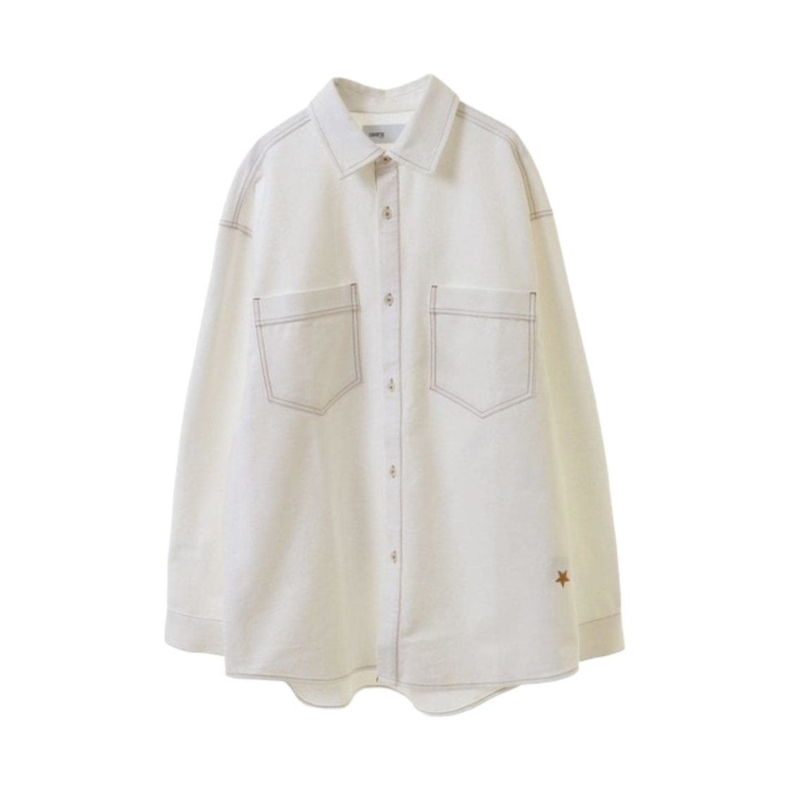 ์ปจ๋ฒ์ค ๋์ฟ ์คํ ํจ์น ์ค๋ฒ์ฌ์ด์ฆ ๋ฐ๋ ์
์ธ ํ์ดํธ(Converse Tokyo Star Patch Oversized Denim Shirt White)