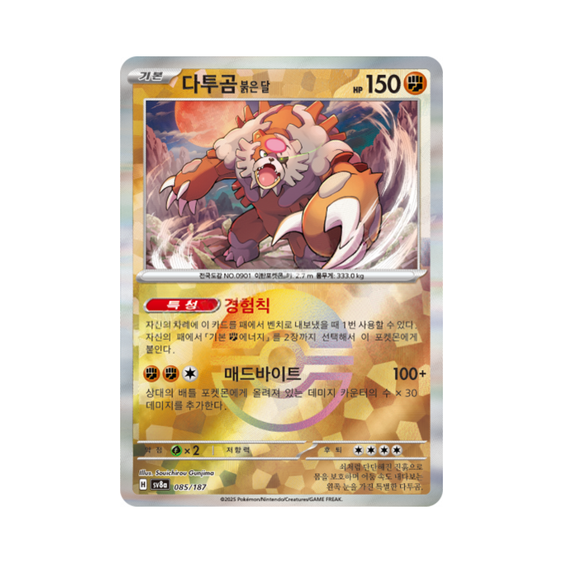 포켓몬 TCG 다투곰 붉은 달 몬스터볼 미러 테라스탈 페스타 ex (한글판)(Pokemon TCG Bloodmoon Ursaluna Monsterball Mirror Terastal Fest ex (Korean Ver.)) - 1