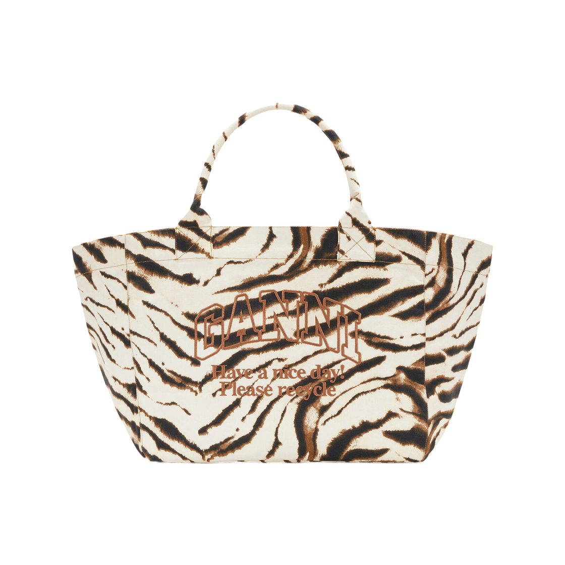가니 토트 XXL 지브라 에그렛(Ganni Tote XXL in Zebra Egret)