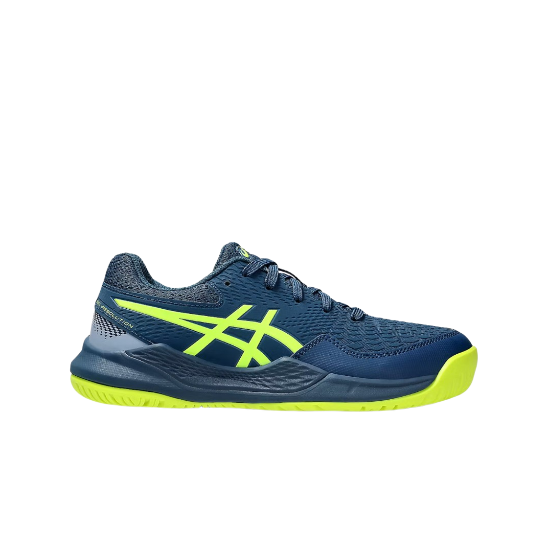 1044A067-404 (GS) Asics Gel-Resolution 9 Mako Blue Safety Yellow