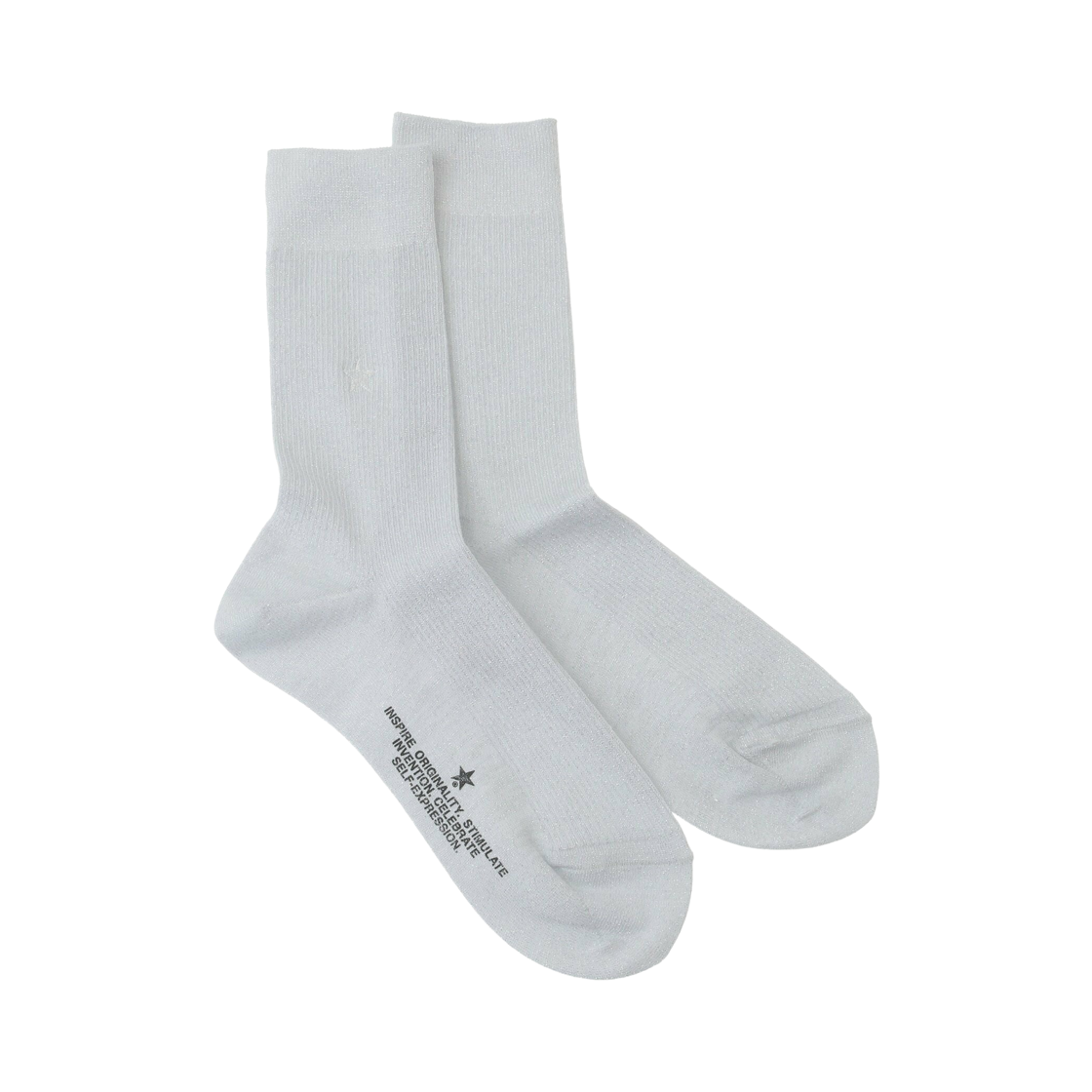 컨버스 도쿄 스타 글리터 립 삭스 화이트(Converse Tokyo Star Glitter Rib Socks White)