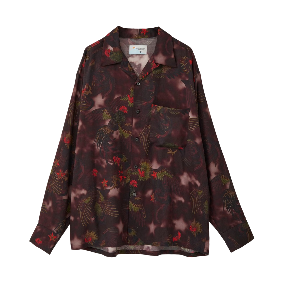A2867FB003 Converse Tokyo x Nipoaloha Shamo Long Sleeve Wool Shirt Bordeaux