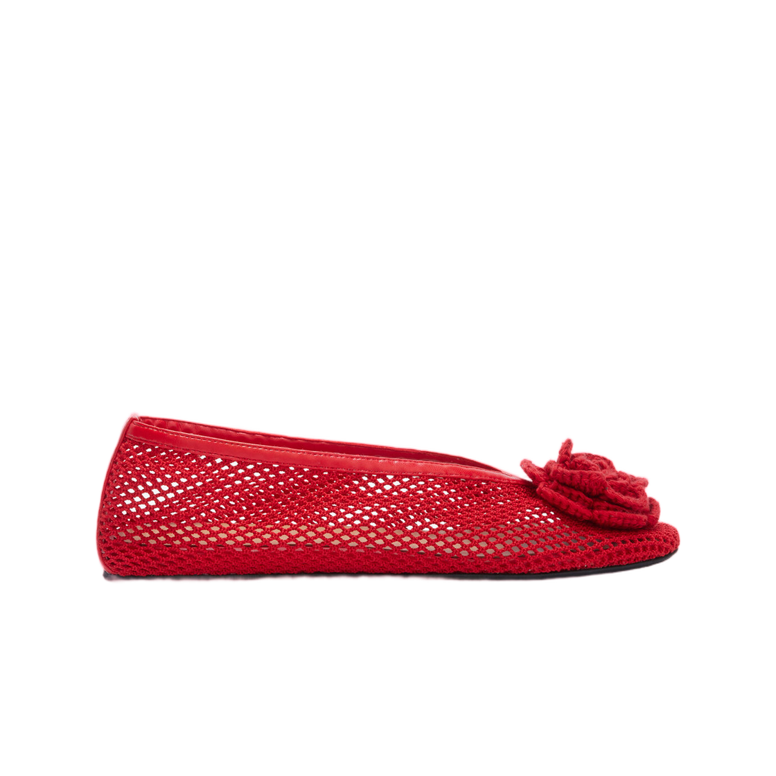 (W) 가니 제니 발레리나 레드 메쉬 고지 베리((W) Ganni Jenny Ballerina in Red Mesh Goji Berry)