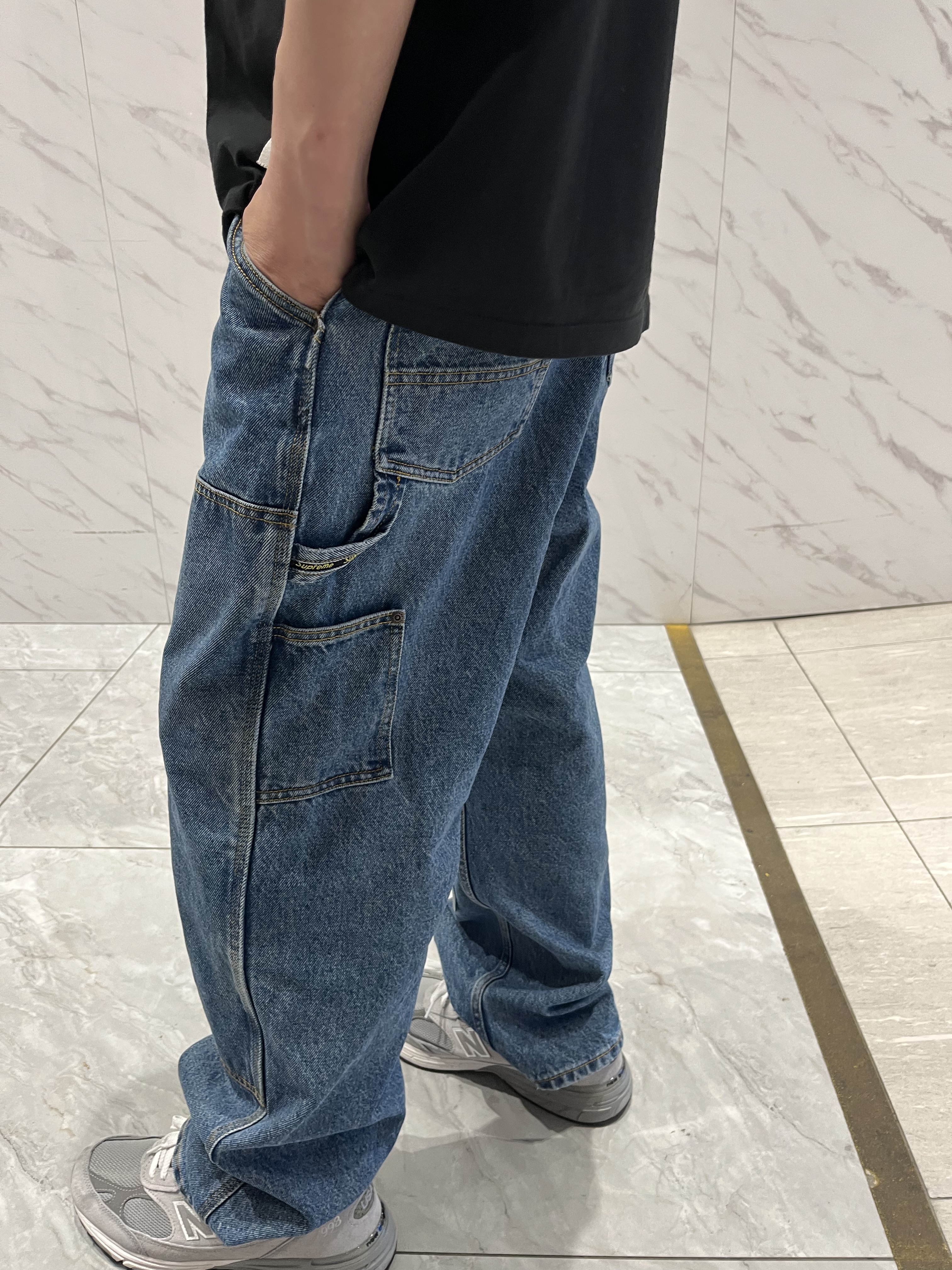 Supreme Double Knee Painter Pant Washed Indigo - 24SS 착용 스타일 - 2