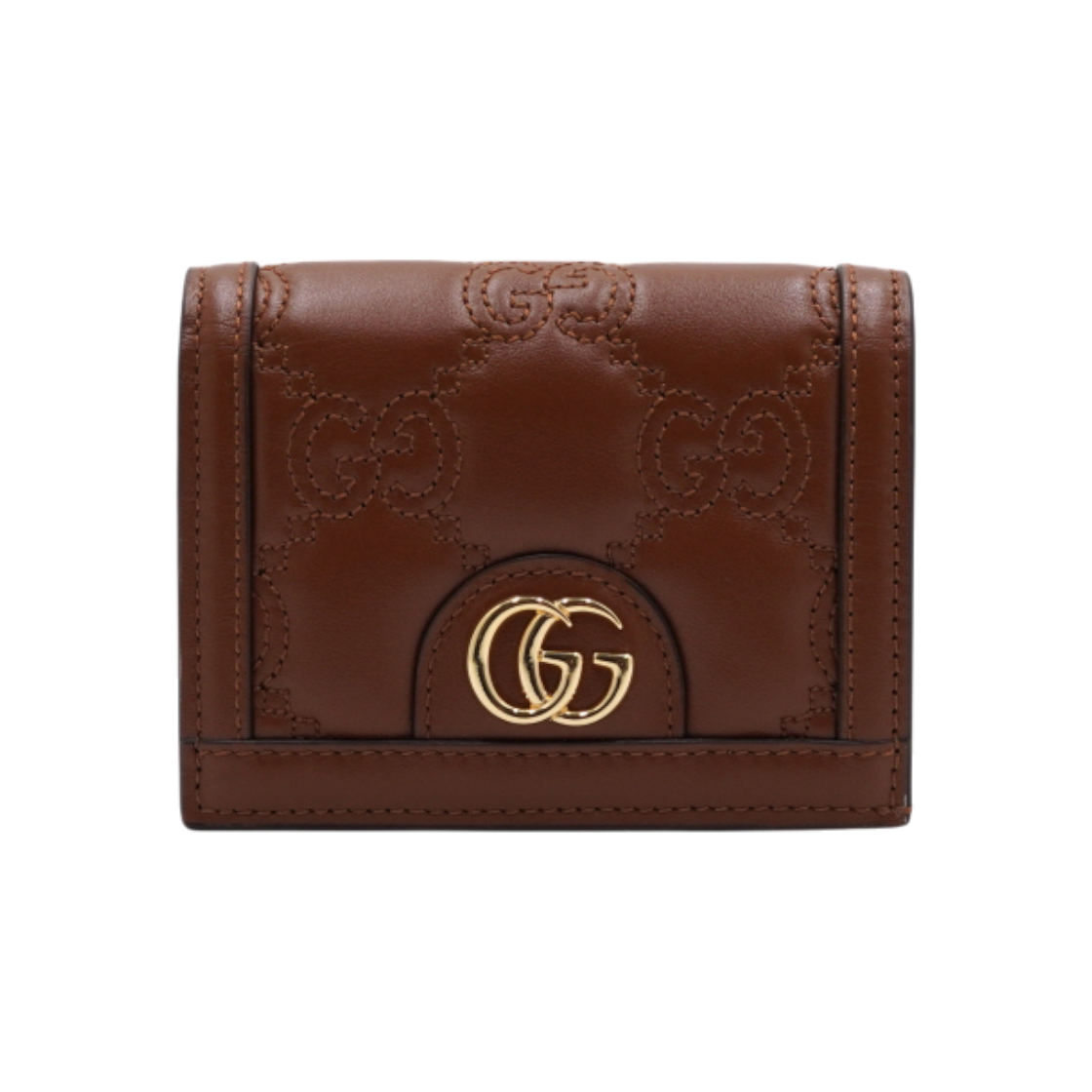 ITO9QTA6FWHB Gucci 723786 GG Matelasse Brown Leather Women Wallet