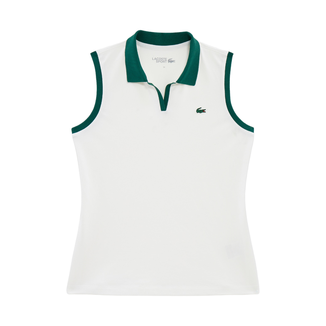 (W) 라코스테 테니스 슬리브리스 폴로 셔츠 크림 화이트((W) Lacoste Tennis Sleeveless Polo Shirt Cream White)