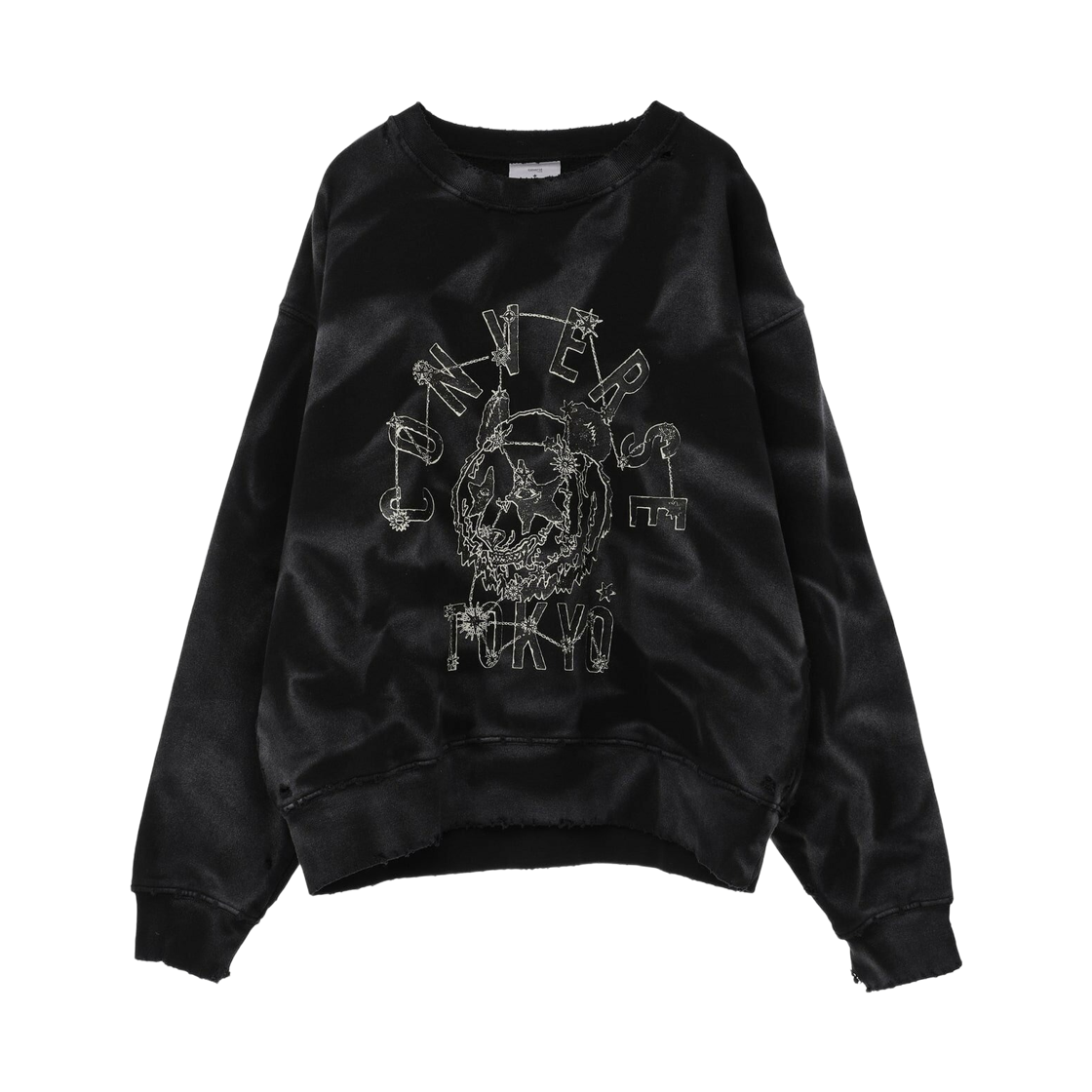 A2851UTS251 Converse Tokyo Pigment Dye Distressed Panda Sweat Black