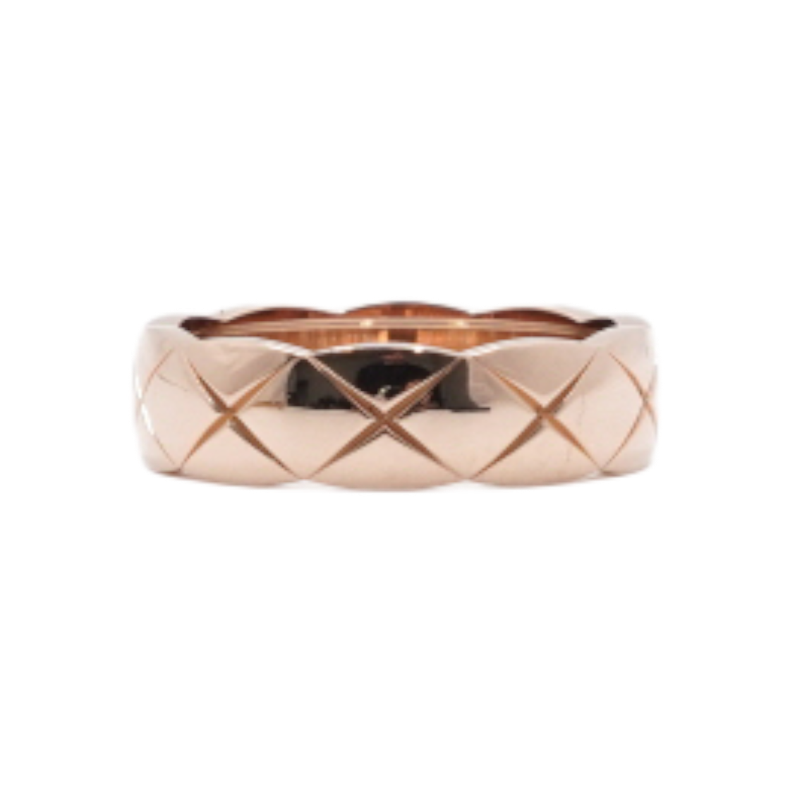 ITWBTR9F2EBE Chanel 18K Beige Gold Quilted Small COCO CRUSH Ring