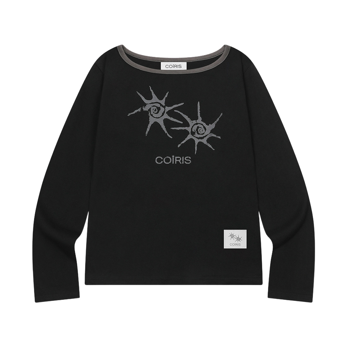 C-P00000DD Coiris Soluna One Shoulder Long Sleeve T Black