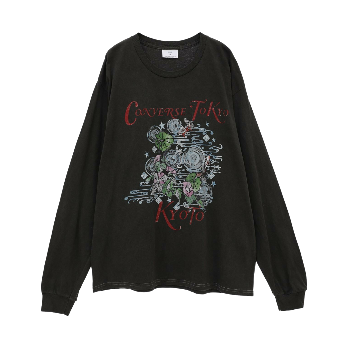 컨버스 도쿄 모닝 글로리 롱슬리브 티셔츠 블랙(Converse Tokyo Morning Glory Long Sleeve T-Shirt Black)