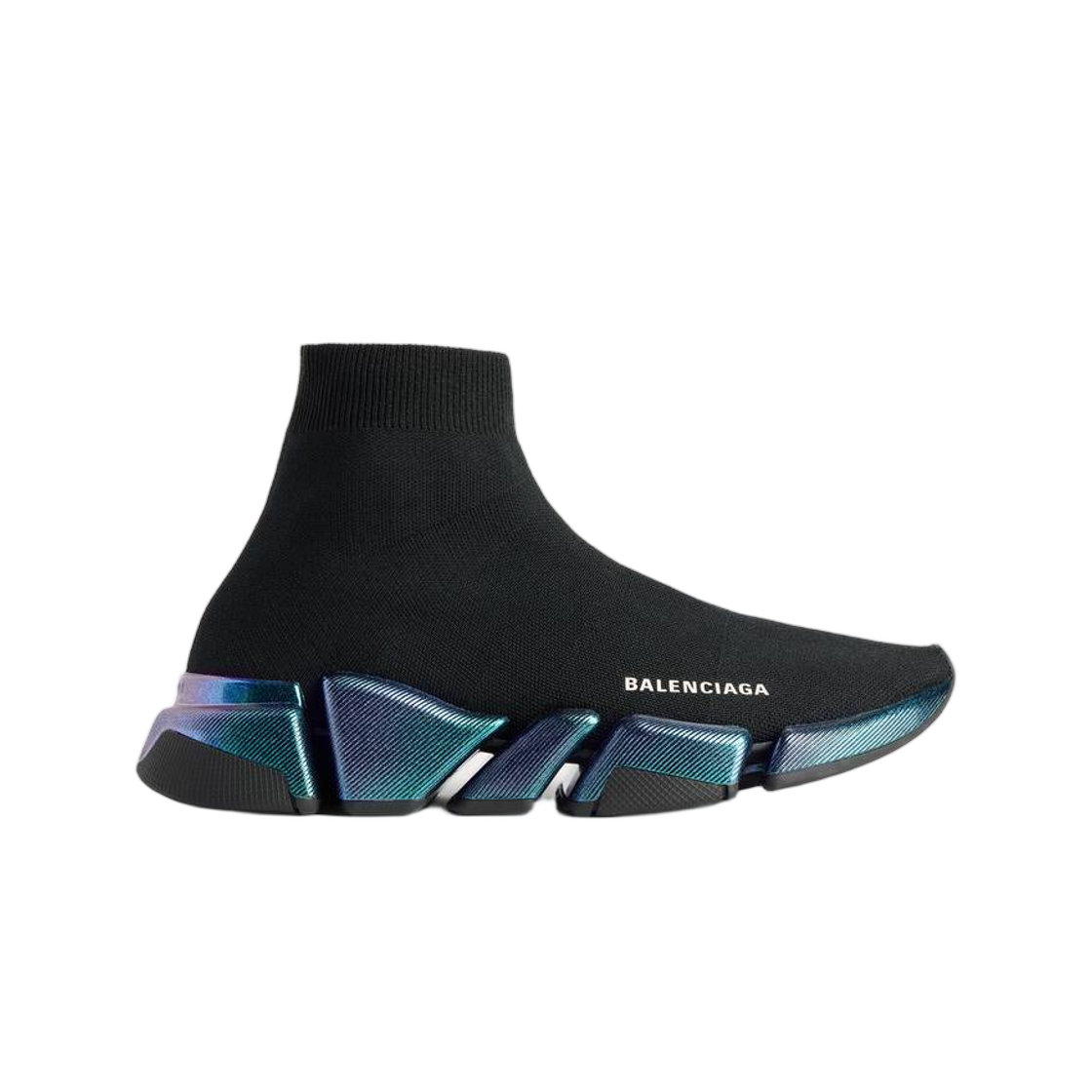 617239W2DDB1040 Balenciaga Speed 2.0 Iridescent Sneaker Black