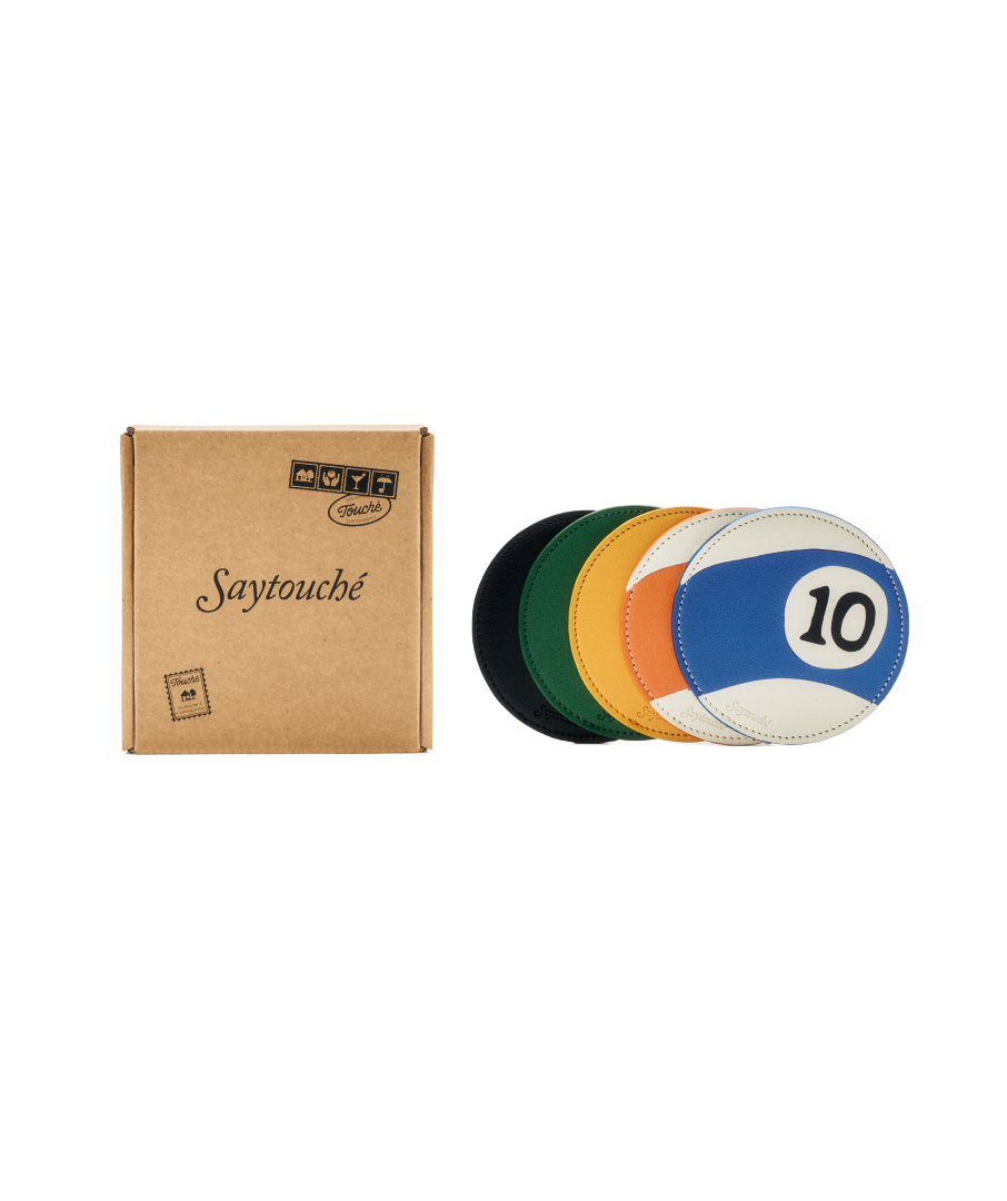 세이투셰 레더 빌리어드 코스터 5P 세트(Say Touche Leather Billiard Coaster Set of 5)