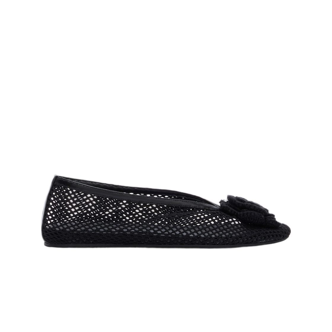 (W) 가니 제니 발레리나 블랙 메쉬 블랙((W) Ganni Jenny Ballerina in Black Mesh Black)