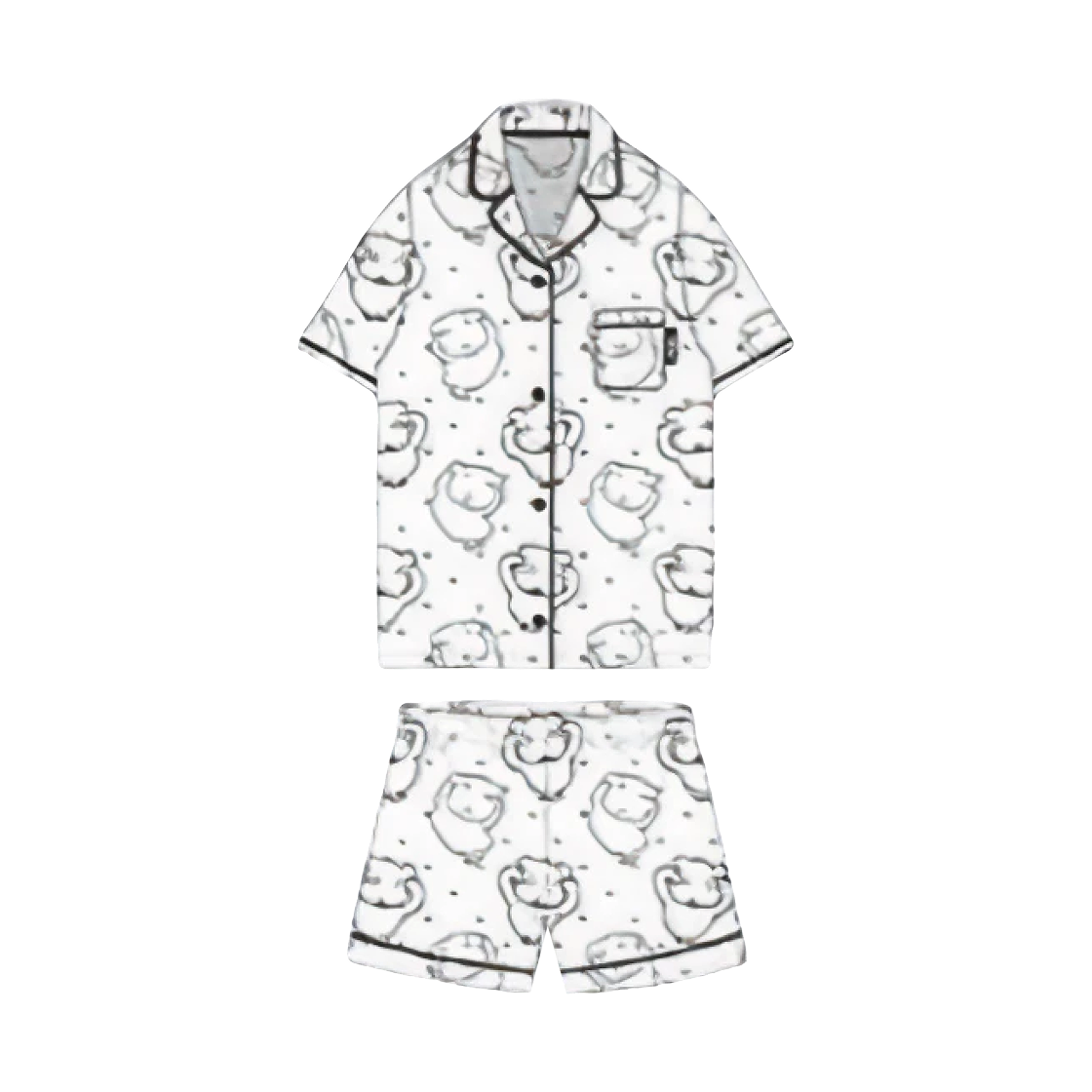 - Spao x Ganadi Short Sleeve Pajamas White
