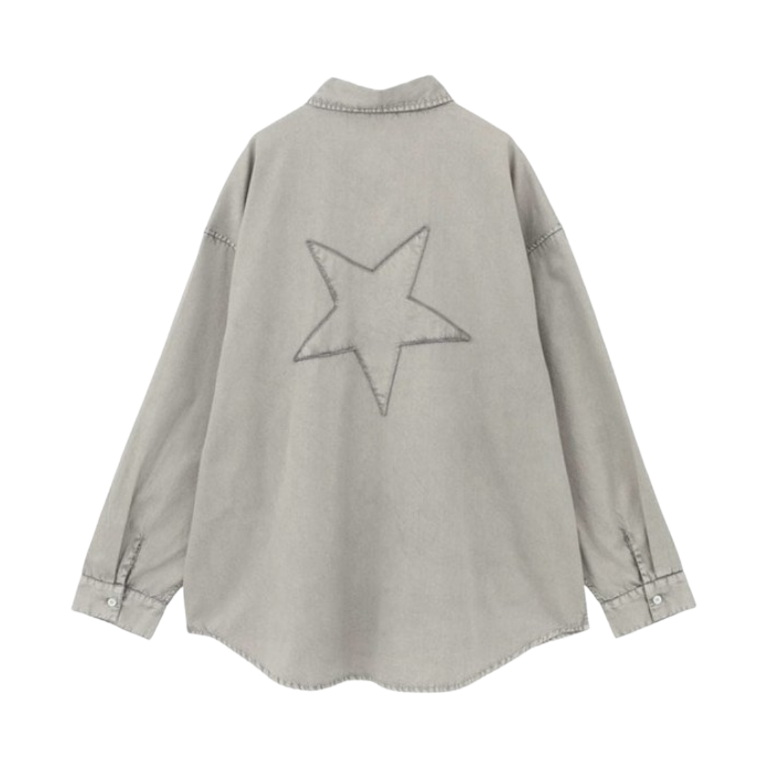 컨버스 도쿄 애시드 워시 스타 패치 셔츠 그레이(Converse Tokyo Acid Wash Star Patch Shirt Gray) - 2