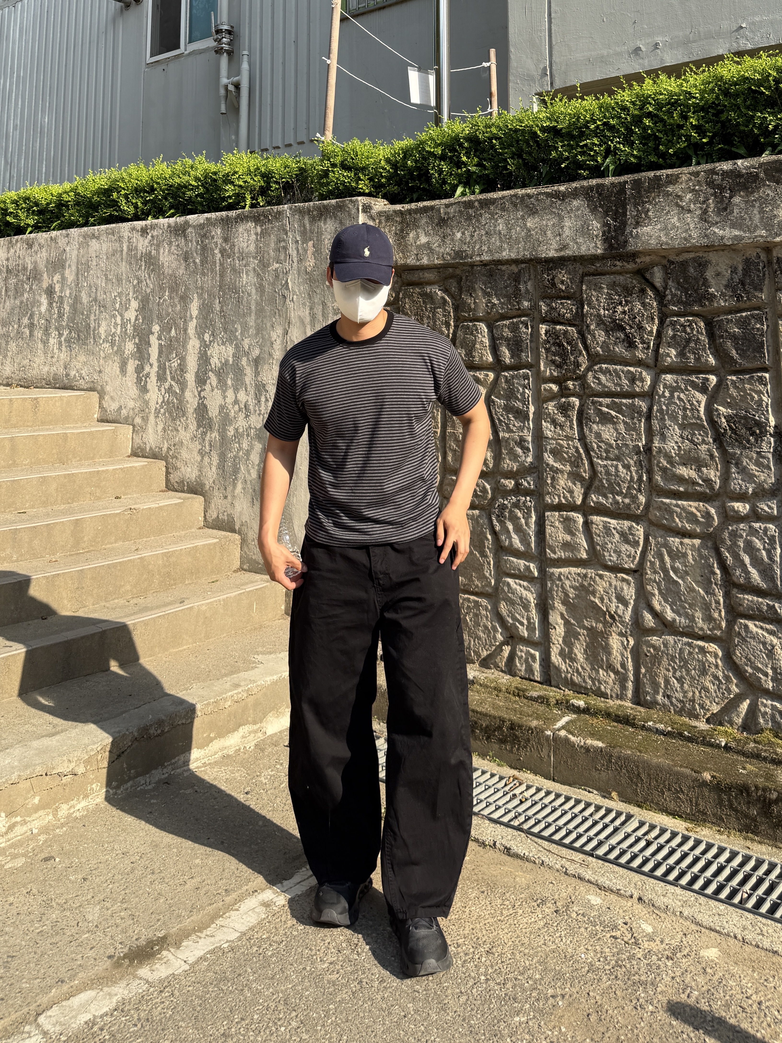 [10%적립] Polo Ralph Lauren Stretch Cotton Twill Ball Cap Navy - 26SS, On Running x Post Archive Faction (Paf) Cloudventure Peak All Black 착용 스타일 - 5