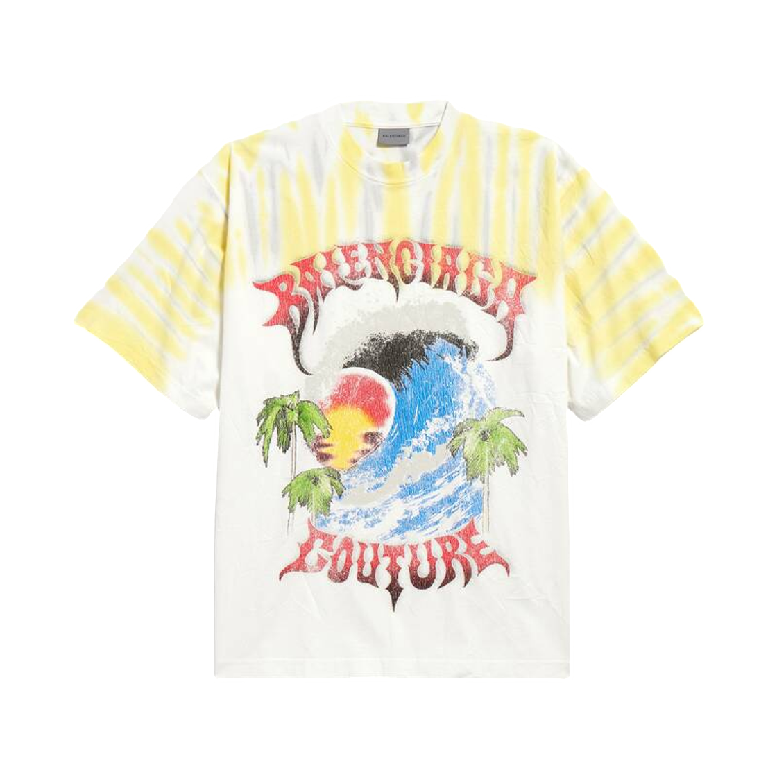 764235TUVP49000 Balenciaga Extreme Tie Dye Medium Fit T-Shirt White