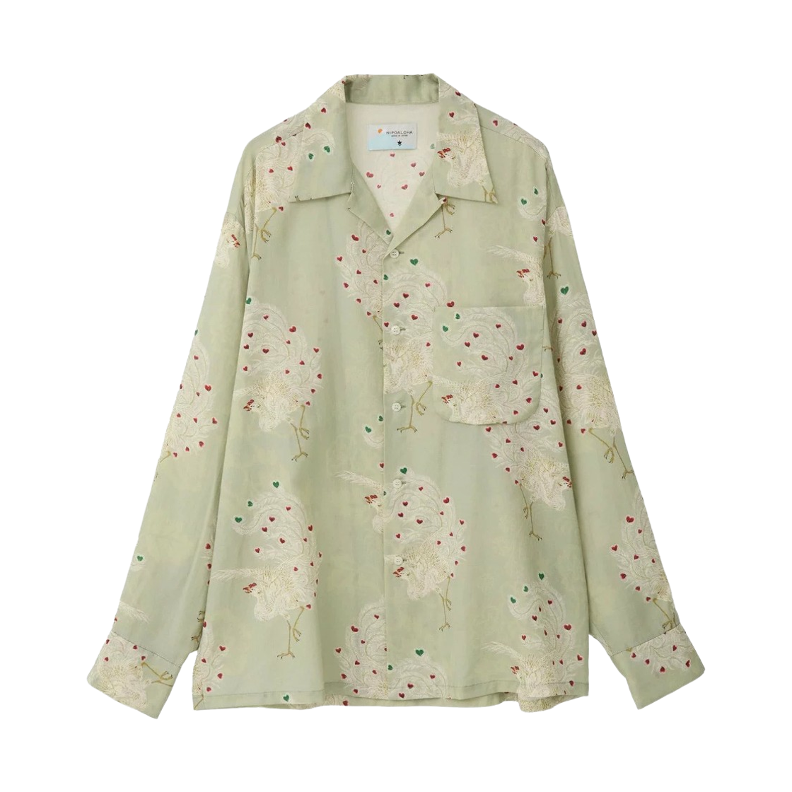 A2867FB004 Converse Tokyo x Nipoaloha Phoenix Long Sleeve Wool Shirt Ivory