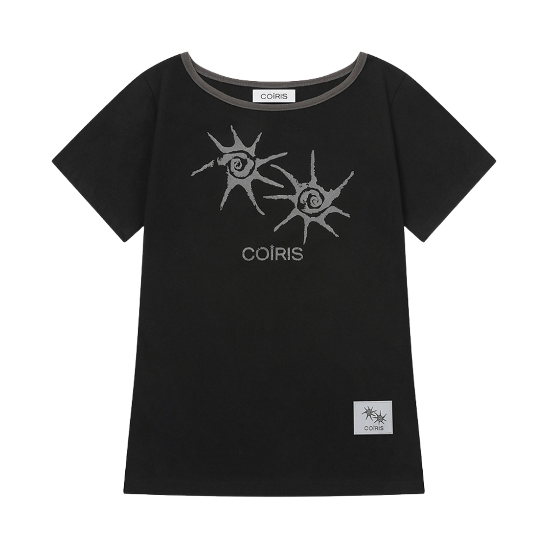 C-P00000HH Coiris Soluna One Shoulder Half T Black