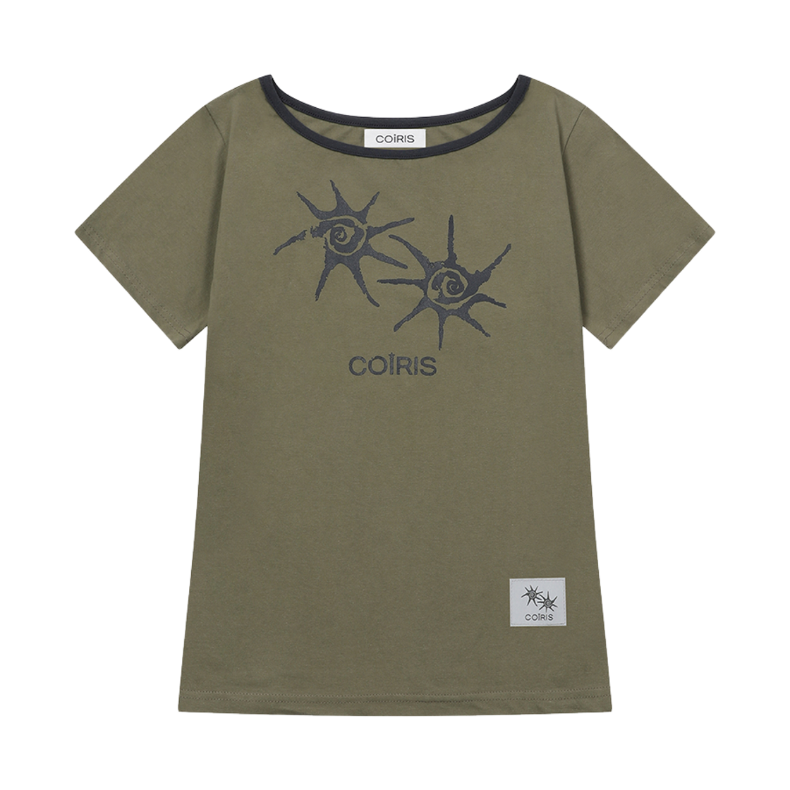 C-P00000HH Coiris Soluna One Shoulder Half T Khaki