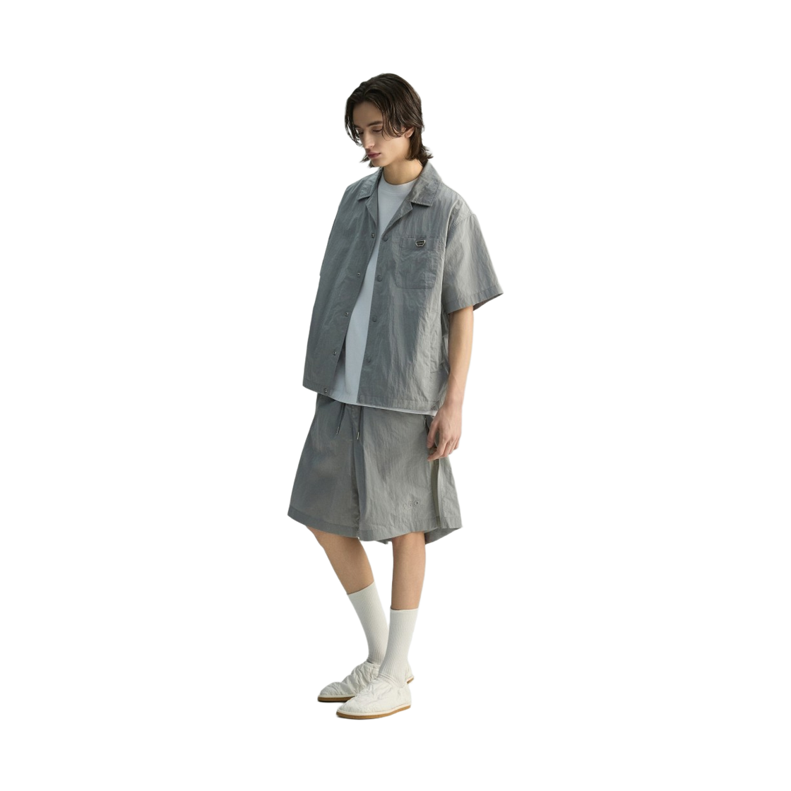 이로 라팔레스 메탈 나일론 메쉬 버뮤다 쇼츠 그레이(Iro Rafales Metal Nylon Mesh Bermuda Shorts Gray) - 3