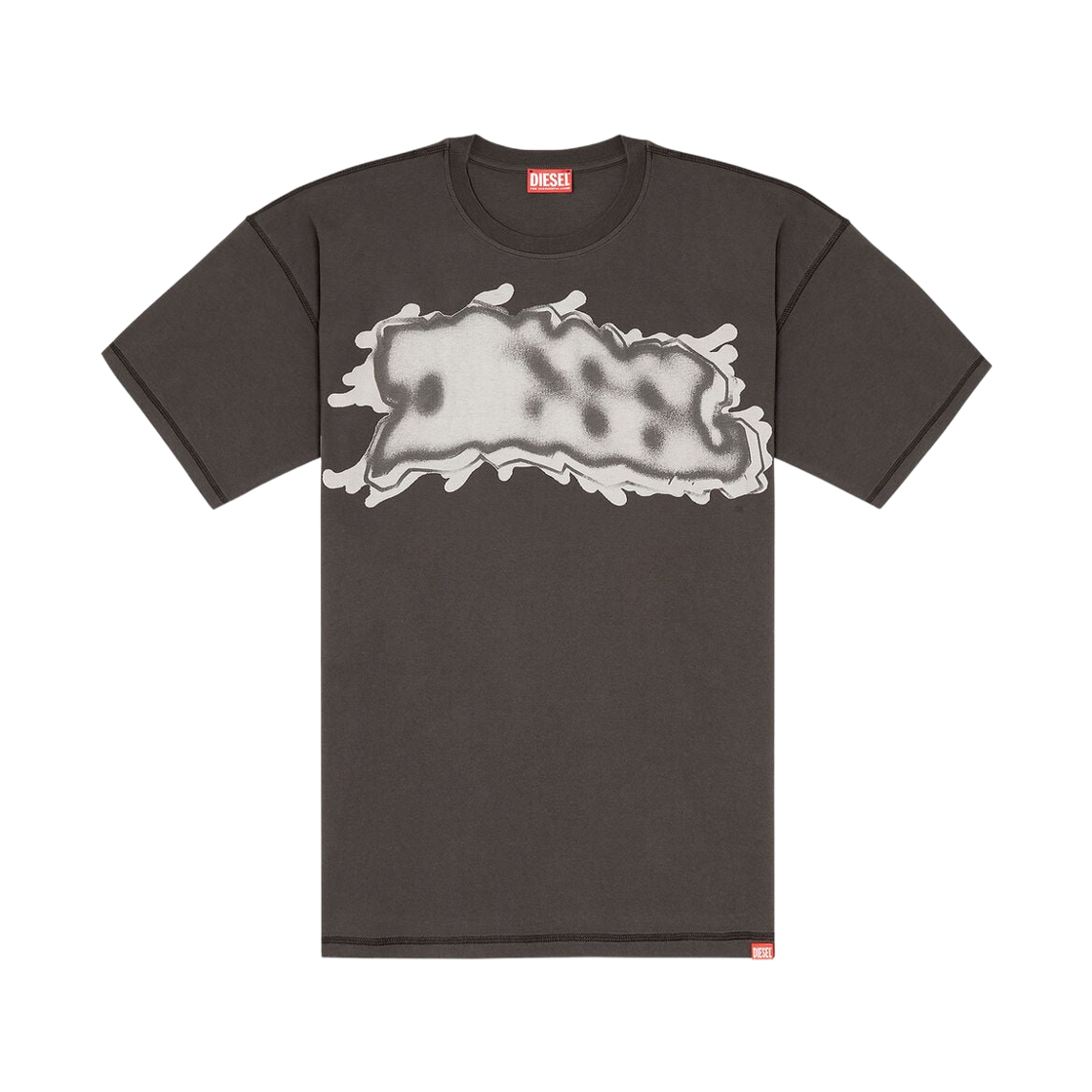 A215640TKCI-93R Diesel T-Shirt with Graffiti Print Dark Grey