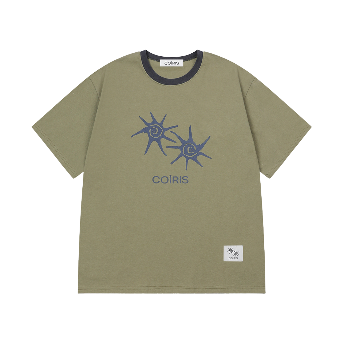 코이리스 솔루나 배색 반팔 티 남녀공용 카키(Coiris Soluna Half T Unisex Khaki) - 3