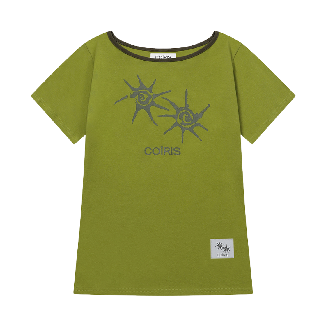C-P00000HH Coiris Soluna One Shoulder Half T Green