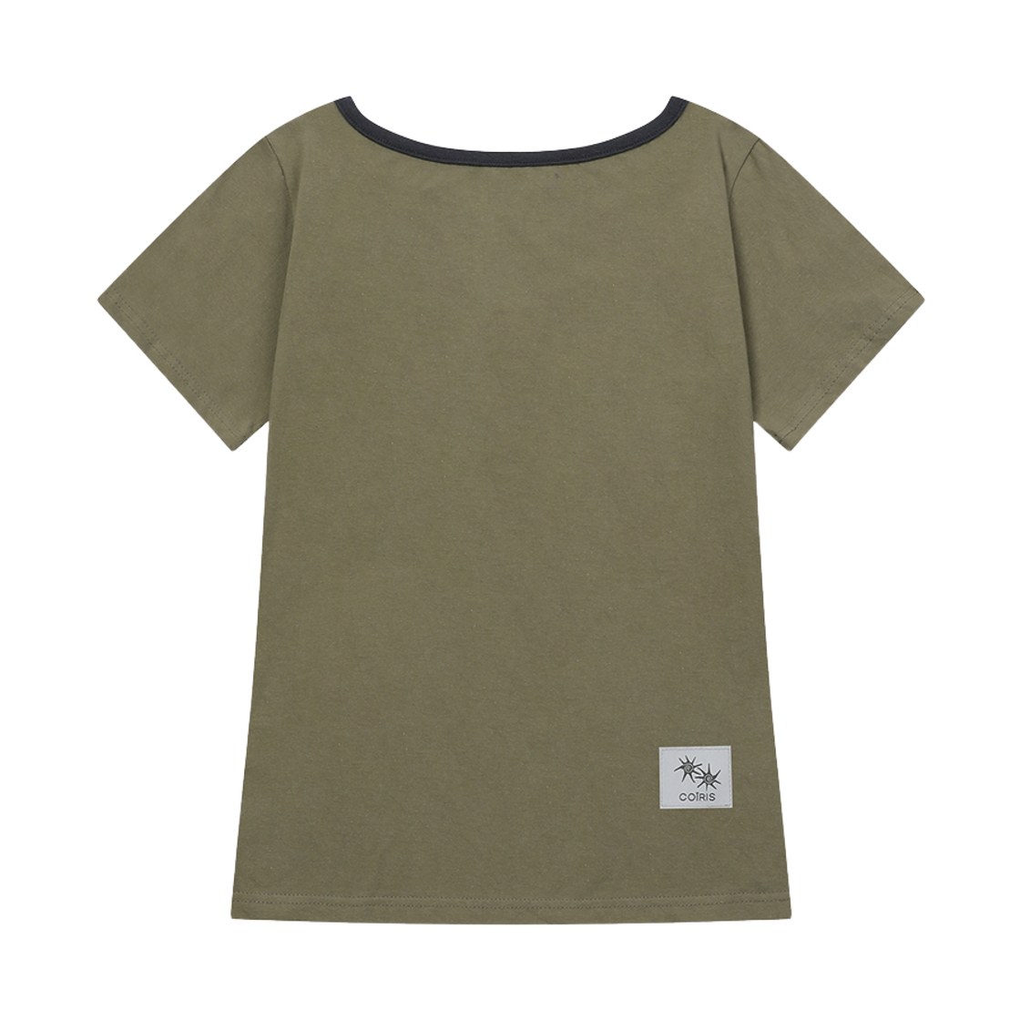 코이리스 솔루나 원 숄더 배색 반팔 티 카키(Coiris Soluna One Shoulder Half T Khaki) - 2