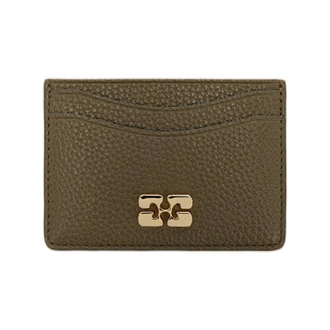가니 보우 카드 홀더 그린 밀리터리 올리브(Ganni Bou Card Holder in Green Military Olive) - 1