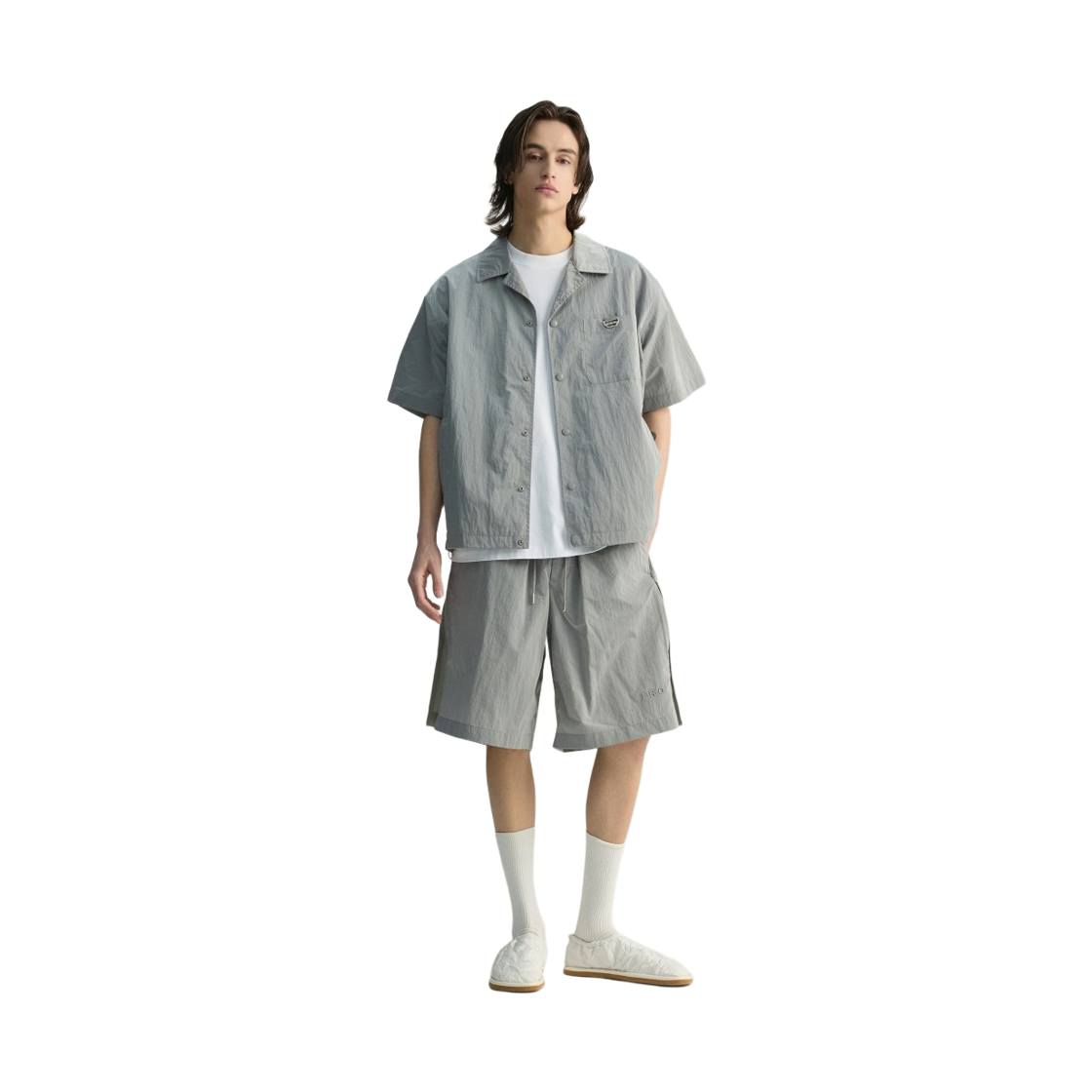 이로 라팔레스 메탈 나일론 메쉬 버뮤다 쇼츠 그레이(Iro Rafales Metal Nylon Mesh Bermuda Shorts Gray) - 2