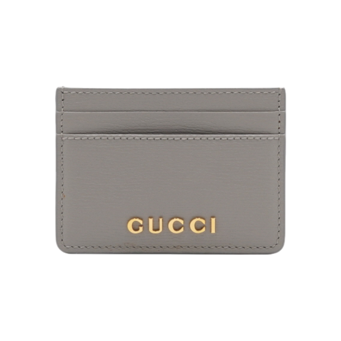 ITW3GBNLDH2W Gucci 773428 Gray Leather Script Logo Cardholder