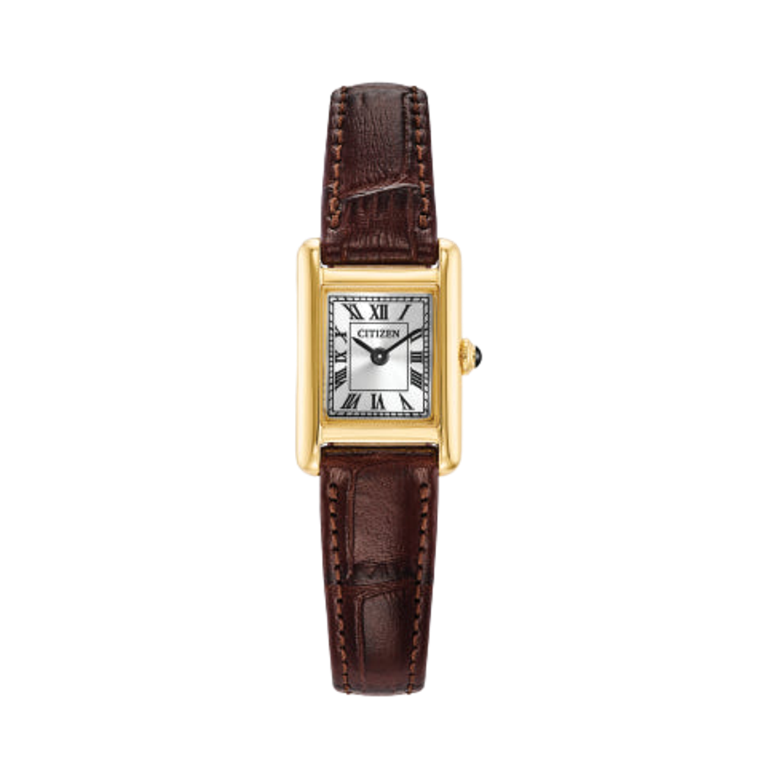 (W) 시티즌 쿼츠 24mm 클래식 레더 브라운 골드((W) Citizen Quartz 24mm Classic Leather Brown Gold) - 1