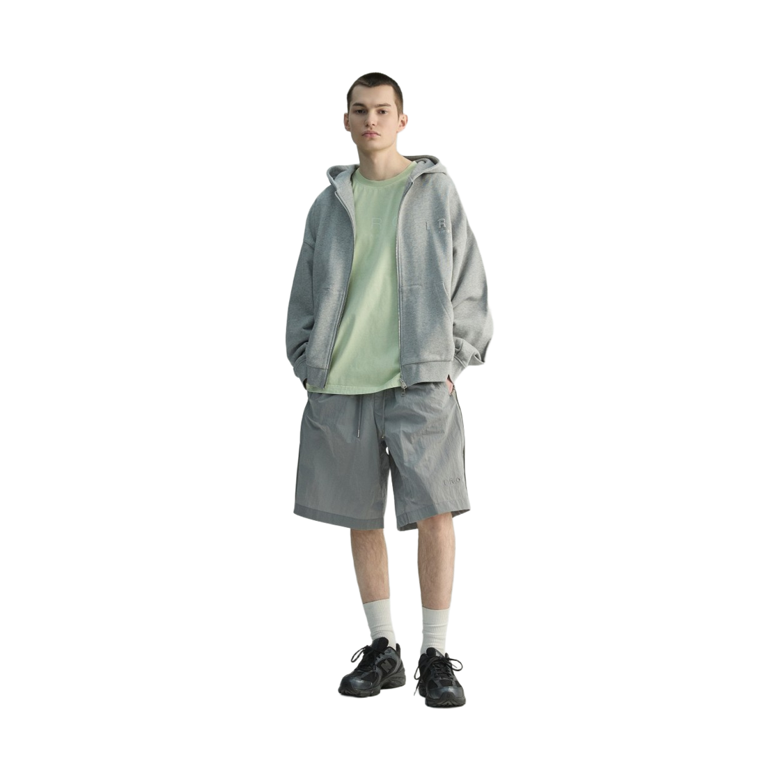 이로 라팔레스 메탈 나일론 메쉬 버뮤다 쇼츠 그레이(Iro Rafales Metal Nylon Mesh Bermuda Shorts Gray) - 5