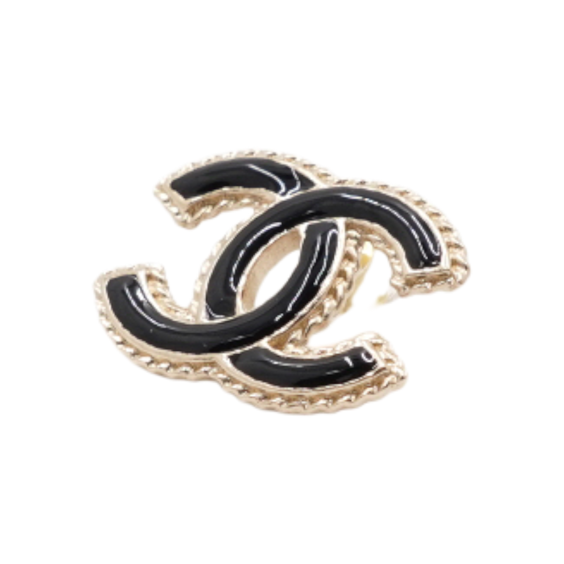 ITQ3J25PGB84 Chanel Black Gold CC Logo Women Earrings