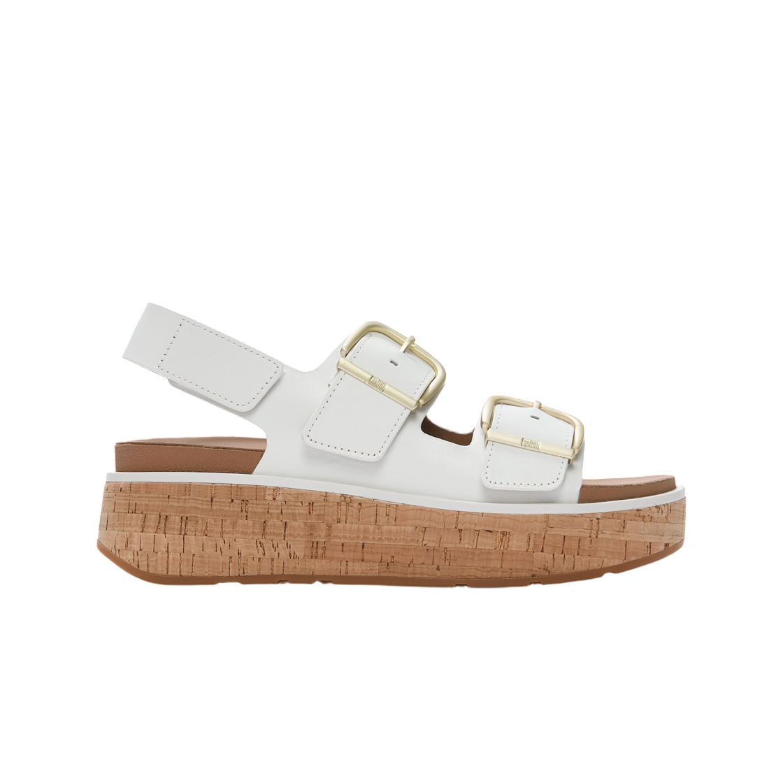 (W) 핏플랍 젠-FF 맥스 버클 레더 코르크 백 스트랩 샌들 어반 화이트((W) FITFLOP Gen-FF Max Buckle Leather Cork Back-Strap Sandals Urban White)
